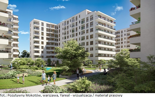 Yareal podnosi standard zagospodarowania przestrzeni wspólnych w inwestycji Pozytywny Mokotów