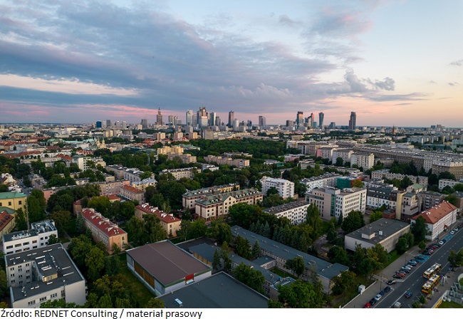 Warsaw,At,Sunset.,The,Capital,Of,Poland,Is,Illuminated,By