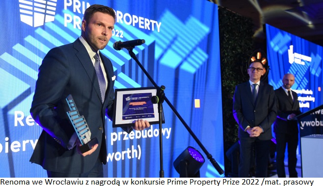 Wrocławska nieruchomość komercyjna Renoma z nagrodą w konkursie Prime Property Prize 2022