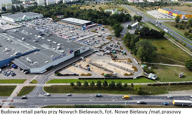 Budowa drugiego retail parku przy Nowych Bielawach, fot. Nowe Bielawy (1)
