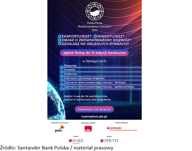 Santander Bank Polska partnerem strategicznym konkursu promującego ekspansję polskich firm
