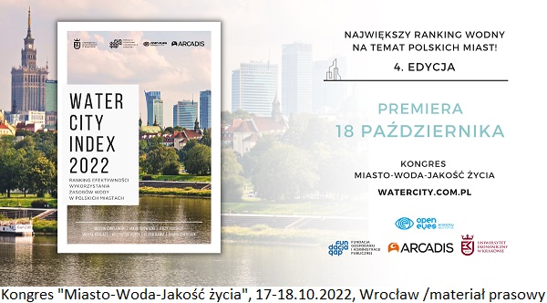 Kongres „Miasto-Woda-Jakość życia”, już 17-18 października we Wrocławiu