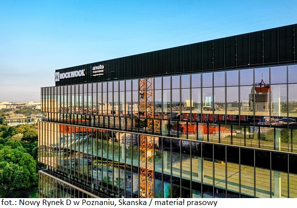Firma Rockwool wynajmuje więcej powierzchni biurowej w poznańskiej nieruchomości inwestycyjnej Nowym Rynku D