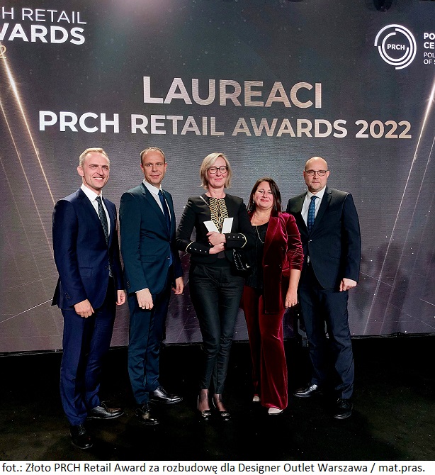 Nieruchomość komercyjna Designer Outlet Warszawa z nagrodą w konkursie Retail Awards