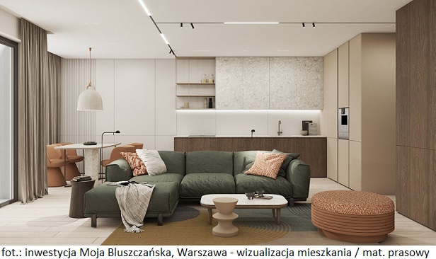 Deweloper SGI z wizualizacjami mieszkań w ramach warszawskiej inwestycji Moja Bluszczańska