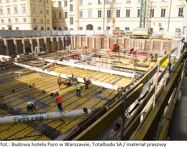 Trwa budowa nowej nieruchomości komercyjnej – w Warszawie powstanie hotel Puro