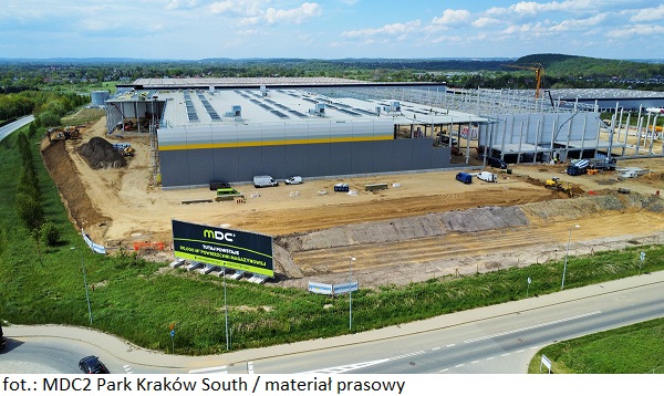Prace budowlane związane z realizacją nieruchomości komercyjnej MDC2 Park Kraków South idą naprzód