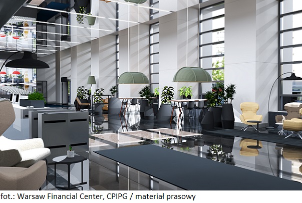 Trwa modernizacja lobby nieruchomości komercyjnej Warsaw Financial Center