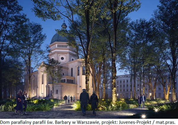 Nowy dom parafialny parafii św. Barbary w Warszawie z pozwoleniem na budowę