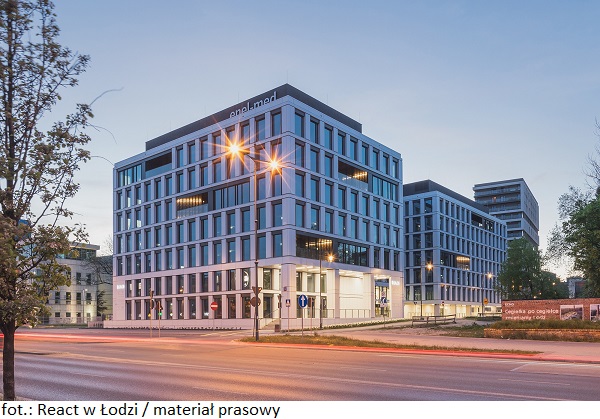 Biurowiec React w Łodzi zakończył proces komercjalizacji powierzchni komercyjnej