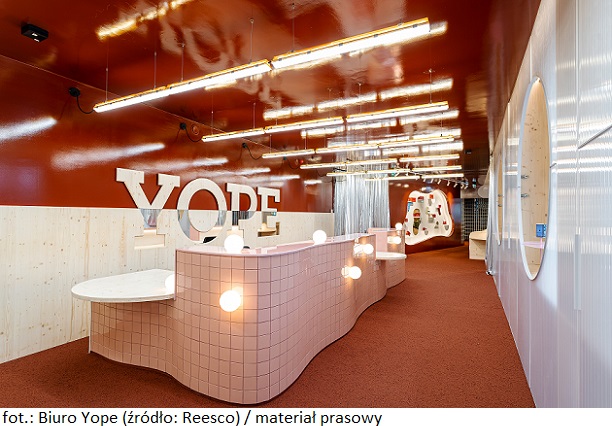 Design biura – Reesco odpowiedzialne za projekt wykonawczy nowej siedziby Yope