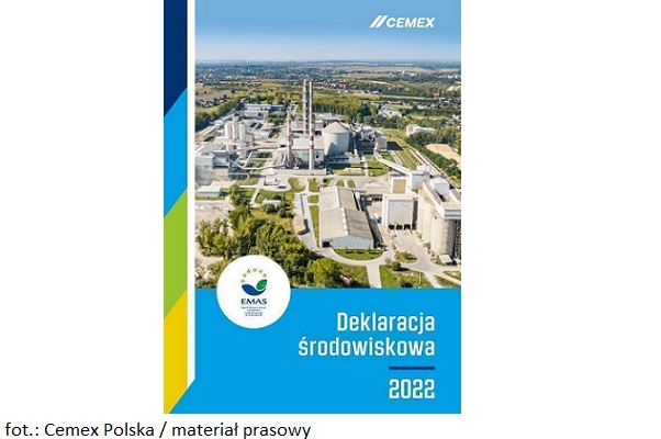 Firma Cemex Polska z Deklaracją Środowiskową za 2022 rok