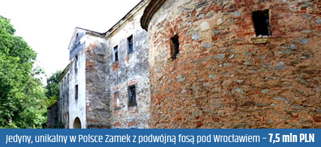 Jedyny, unikalny w Polsce Zamek z podwójną fosą pod Wrocławiem – 7,5 mln PLN
