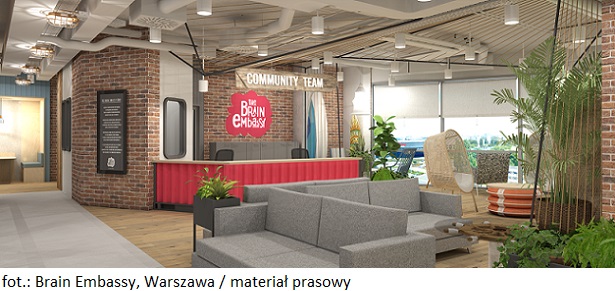 Nowa przestrzeń coworkingowa Brain Embassy w centrum biznesowego Mokotowa w Warszawie
