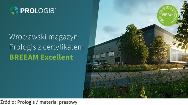 Nieruchomość magazynowa w ramach inwestycji Prologis Park Wrocław III z certyfikatem BREEAM Excellent