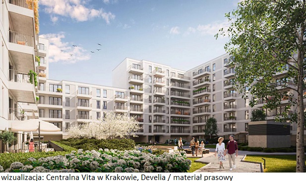 Nowa inwestycja mieszkaniowa dewelopera Develia rośnie w Krakowie