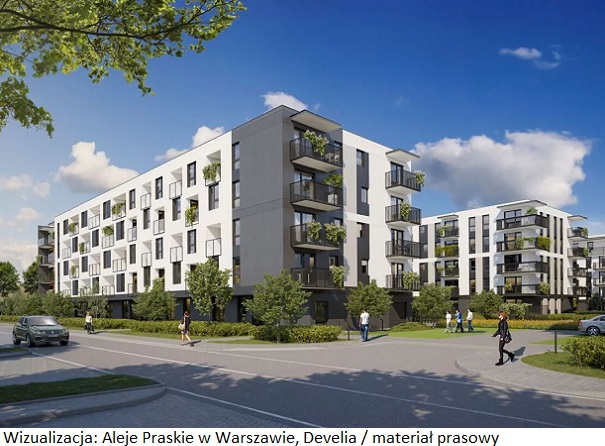 Deweloper Develia buduje ulice na Grochowie w Warszawie
