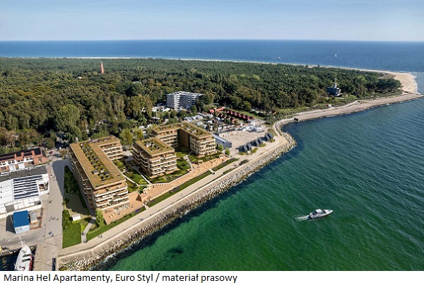 Marina Hel Apartamenty_widok z lotu ptaka na inwestycję_mat. Euro Styl 04