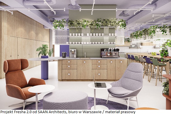Projekt Fresha 2.0 od SAAN Architects – nowe biuro hybrydowe w Warszawie